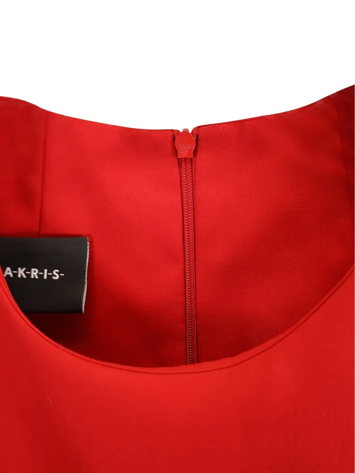 Akris フリューテッド ミディドレス レッド - 画像4