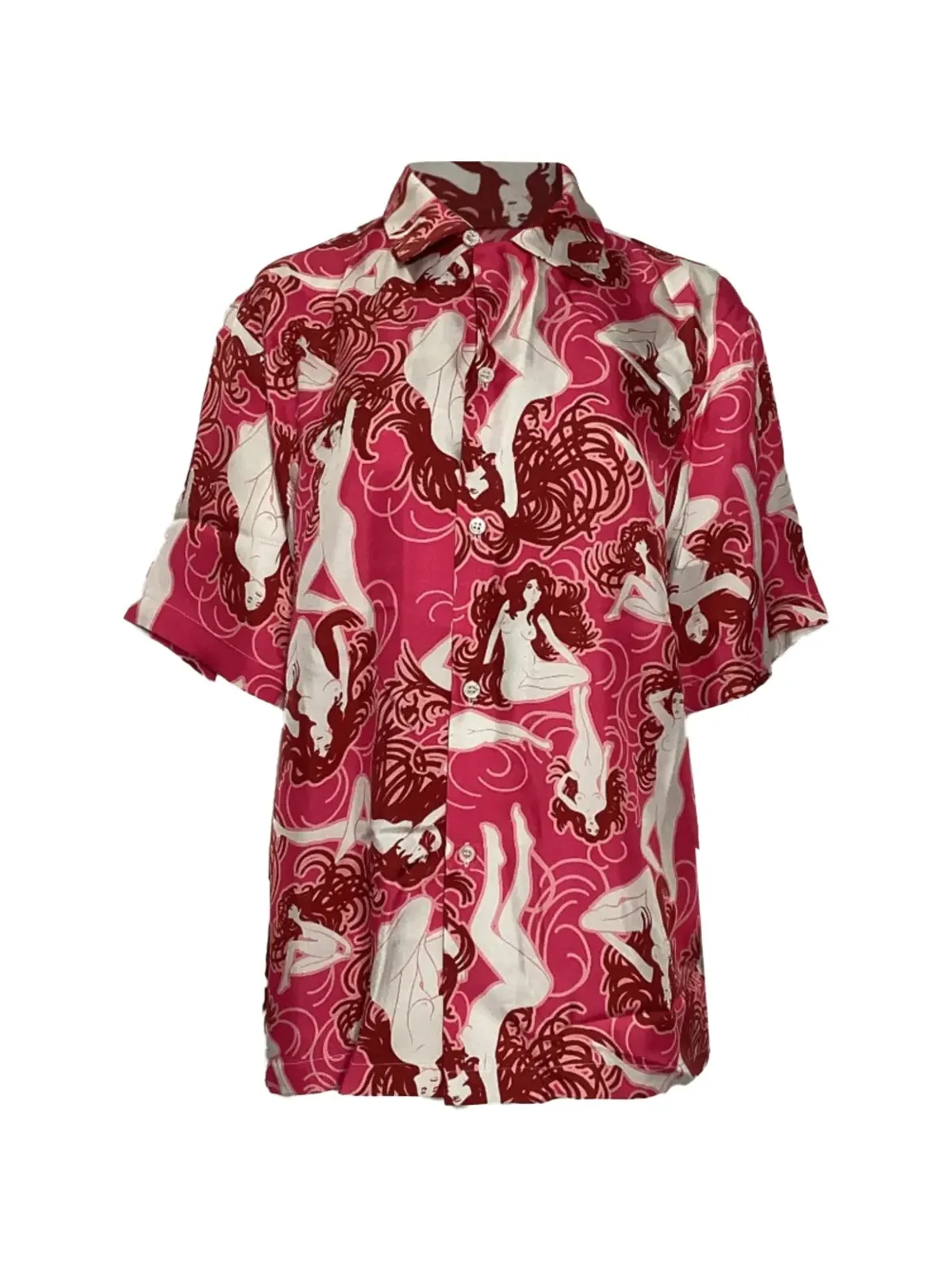 AMIRI ビンテージ ピンクのシルク柄シャツ - 画像2