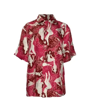 AMIRI ビンテージ ピンクのシルク柄シャツ - サムネイル2