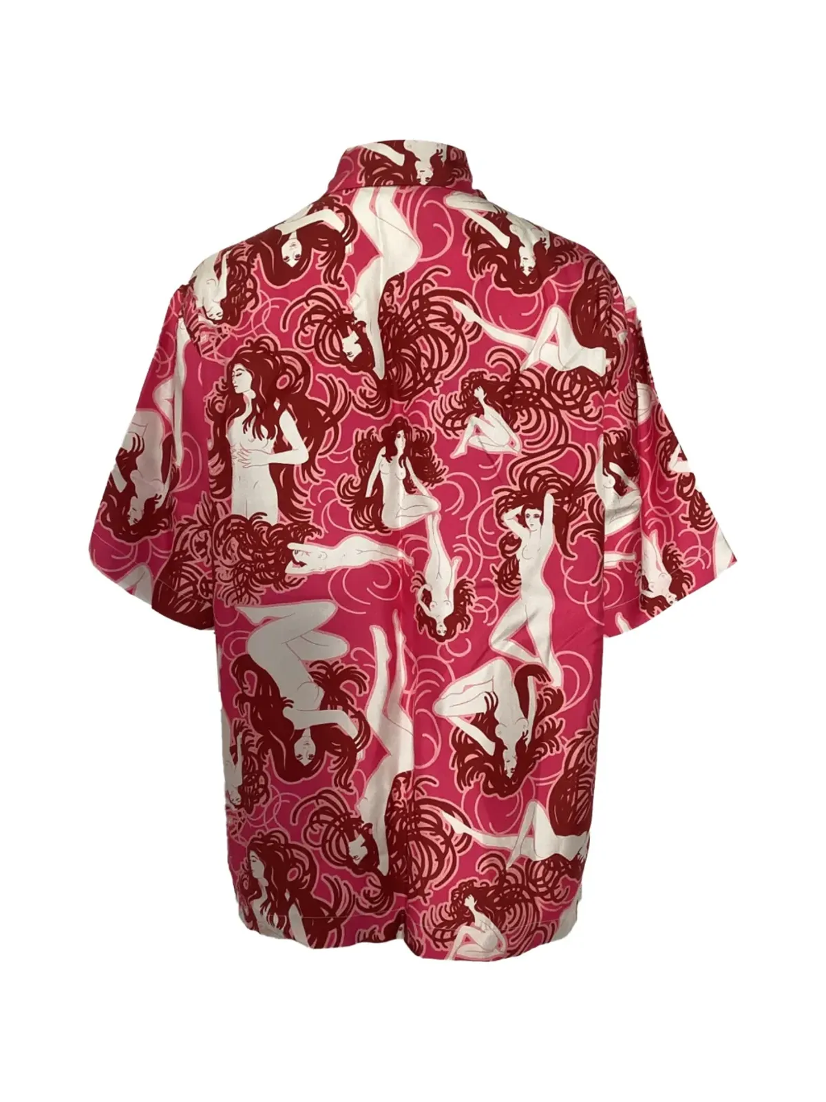 AMIRI ビンテージ ピンクのシルク柄シャツ - 画像3