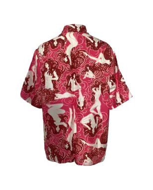 AMIRI ビンテージ ピンクのシルク柄シャツ - サムネイル3