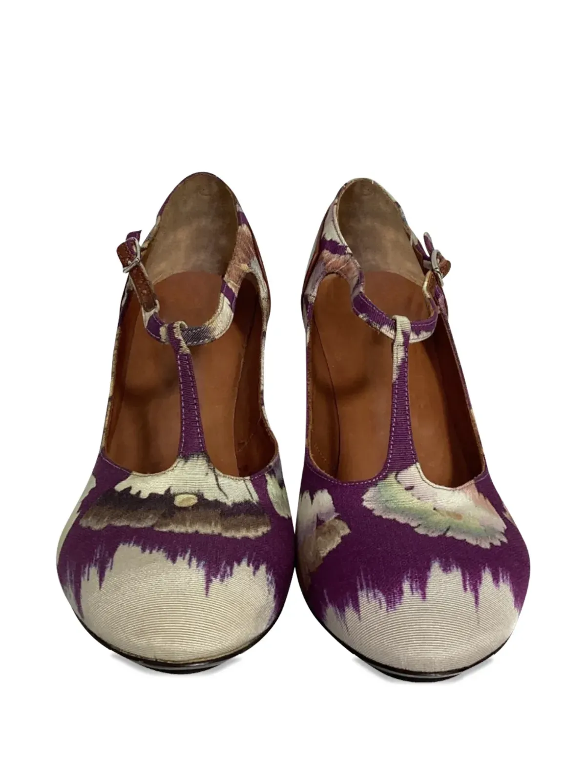 Dries Van Noten 花柄プリントバックルパンプス - 画像5