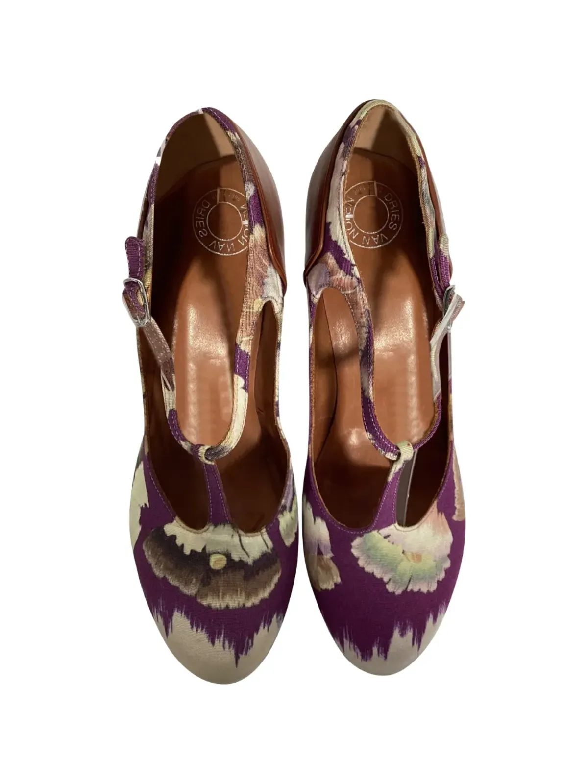 Dries Van Noten 花柄プリントバックルパンプス - 画像3