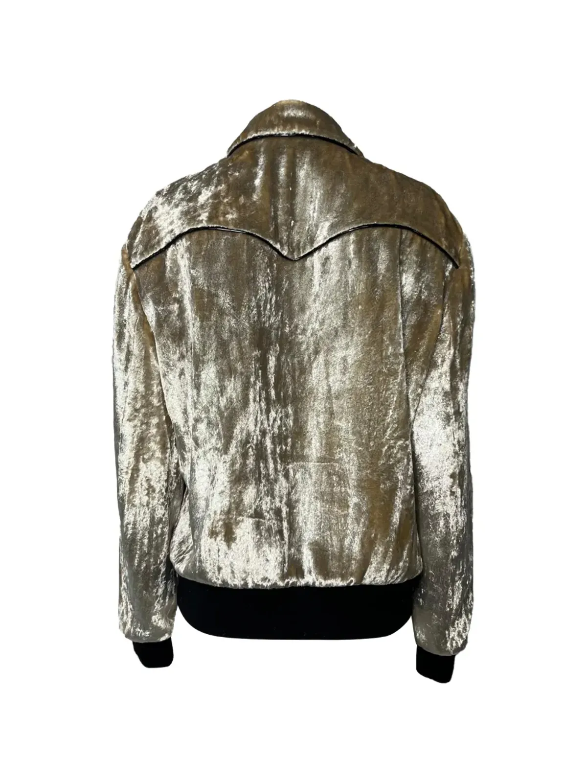 Saint Laurent Pre-Owned ジップドボンバー ジャケット - ゴールド - 画像2