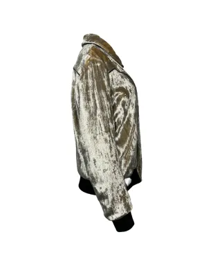 Saint Laurent Pre-Owned ジップドボンバー ジャケット - ゴールド - サムネイル3