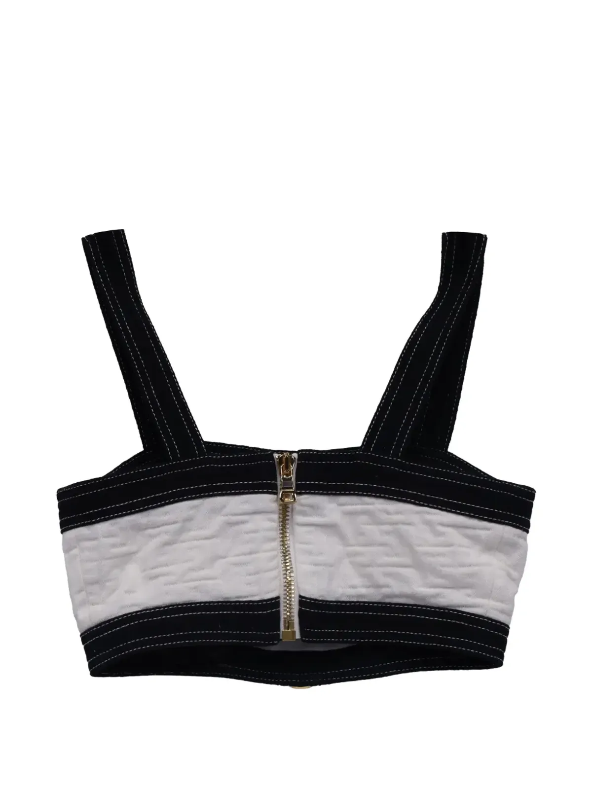 Balmain ビンテージ バックジップ クロップトップ ホワイト - 画像2