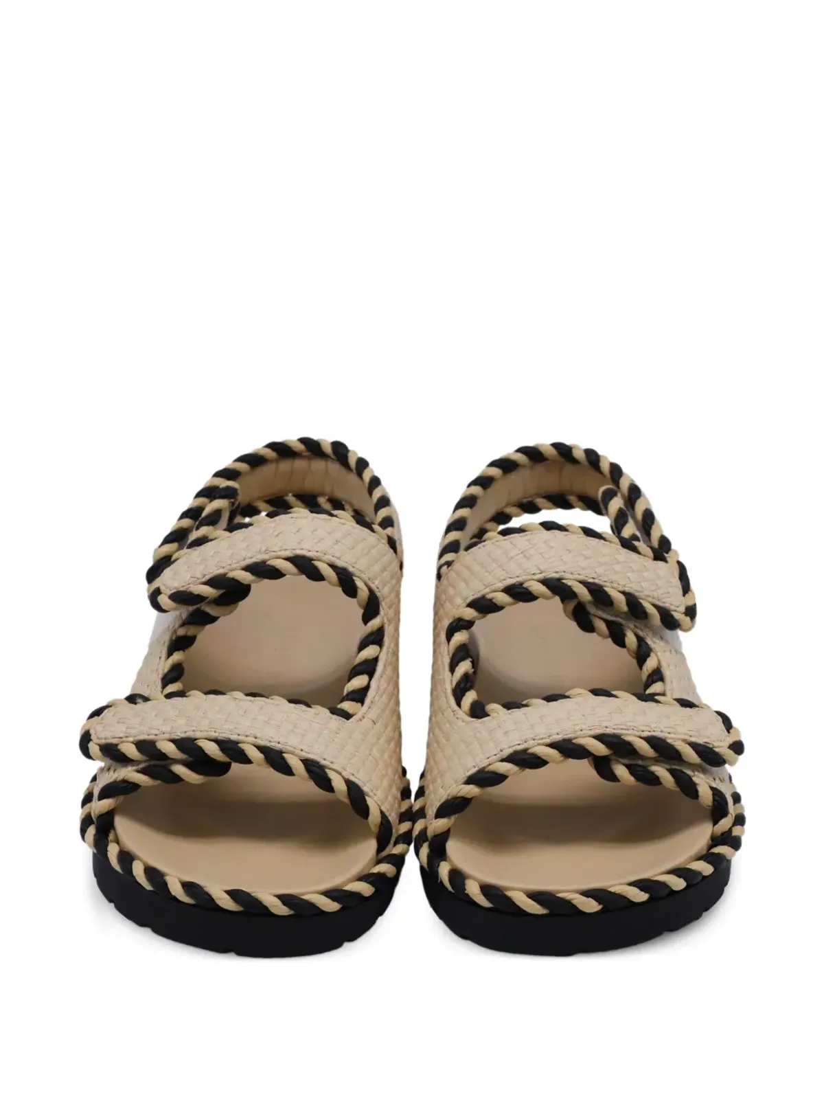 Bottega Veneta Vintage ラフィアのスリングバックサンダル - 画像2