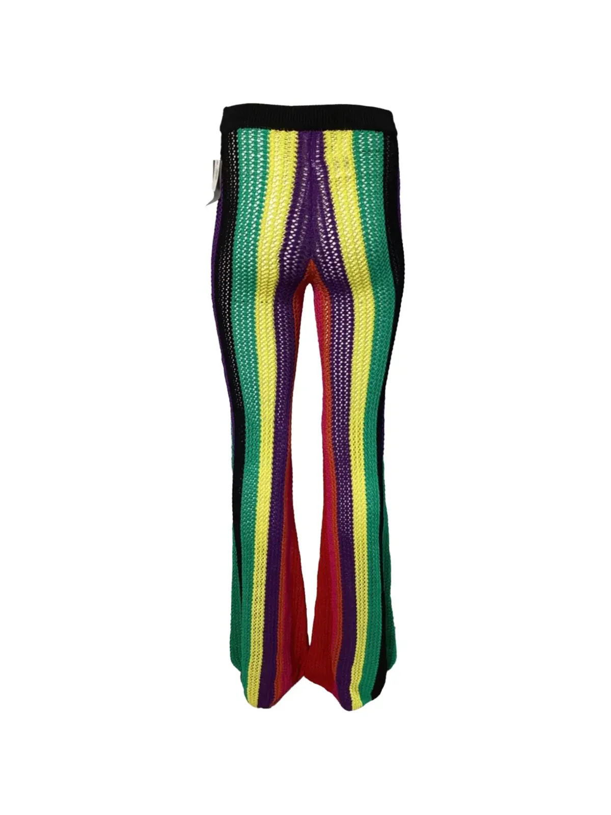 Balmain Pre-Owned 高腰ストライプのクロシェ編みパンツ - 画像2