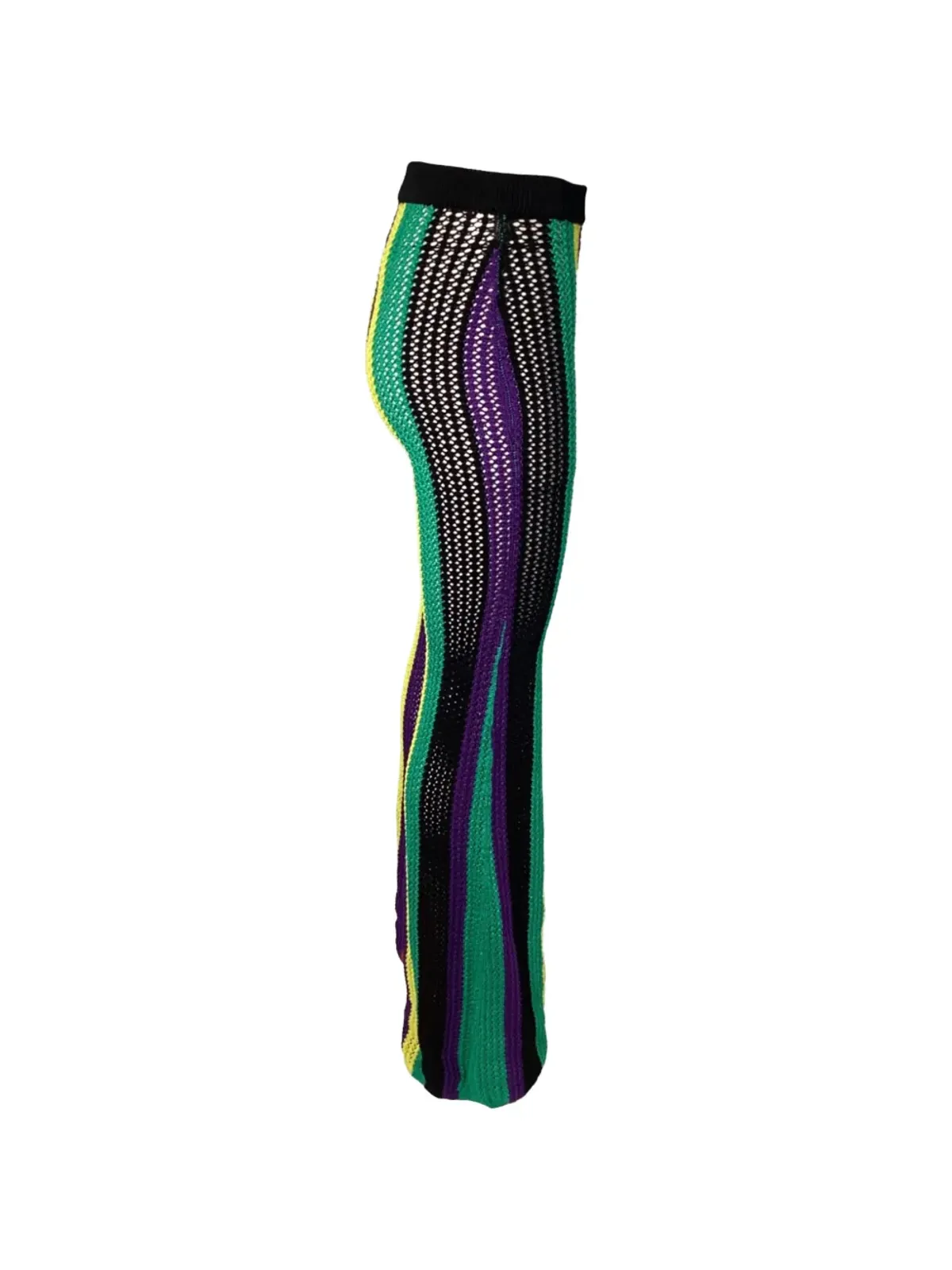 Balmain Pre-Owned 高腰ストライプのクロシェ編みパンツ - 画像3