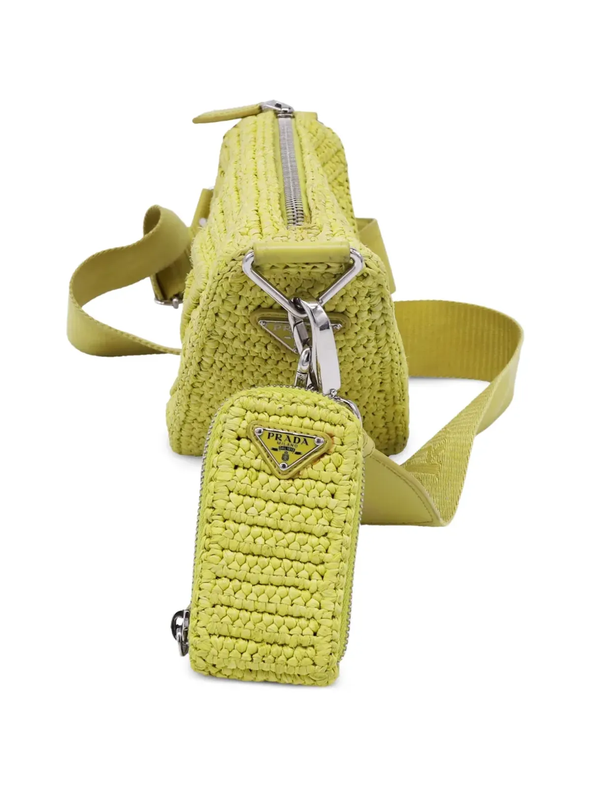 Prada ビンテージ クロシェ編みの三角ショルダーバッグ - Yellow - 画像2