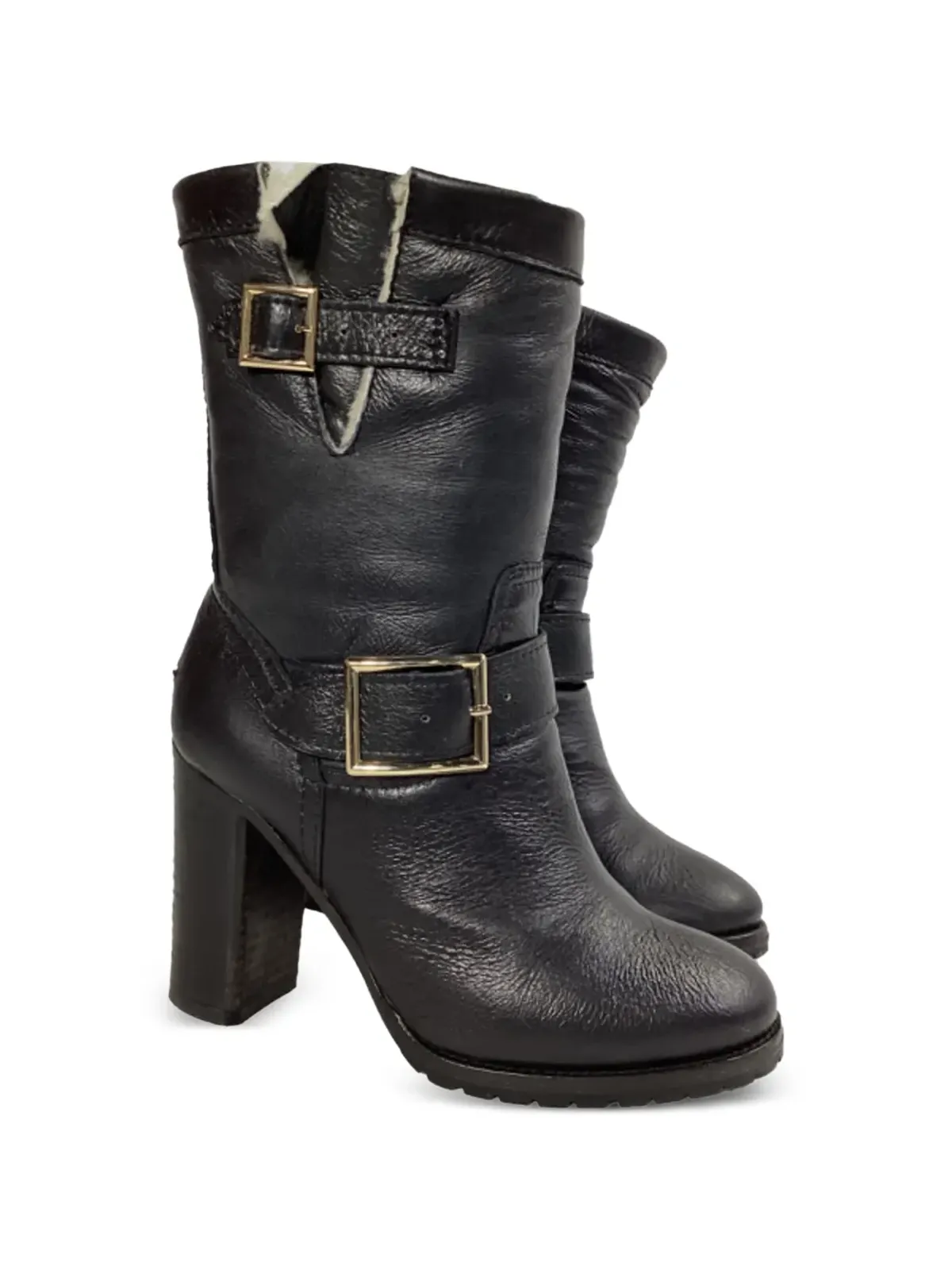 Jimmy Choo Pre-Owned シアリング・バックルディテール・ブーツ - 画像2