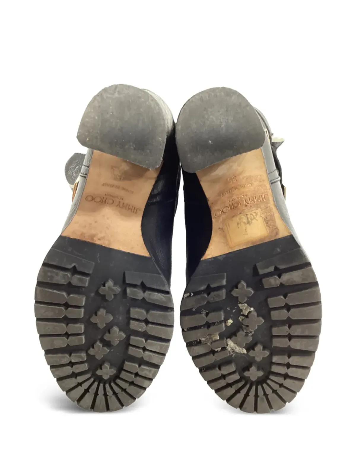 Jimmy Choo Pre-Owned シアリング・バックルディテール・ブーツ - 画像4