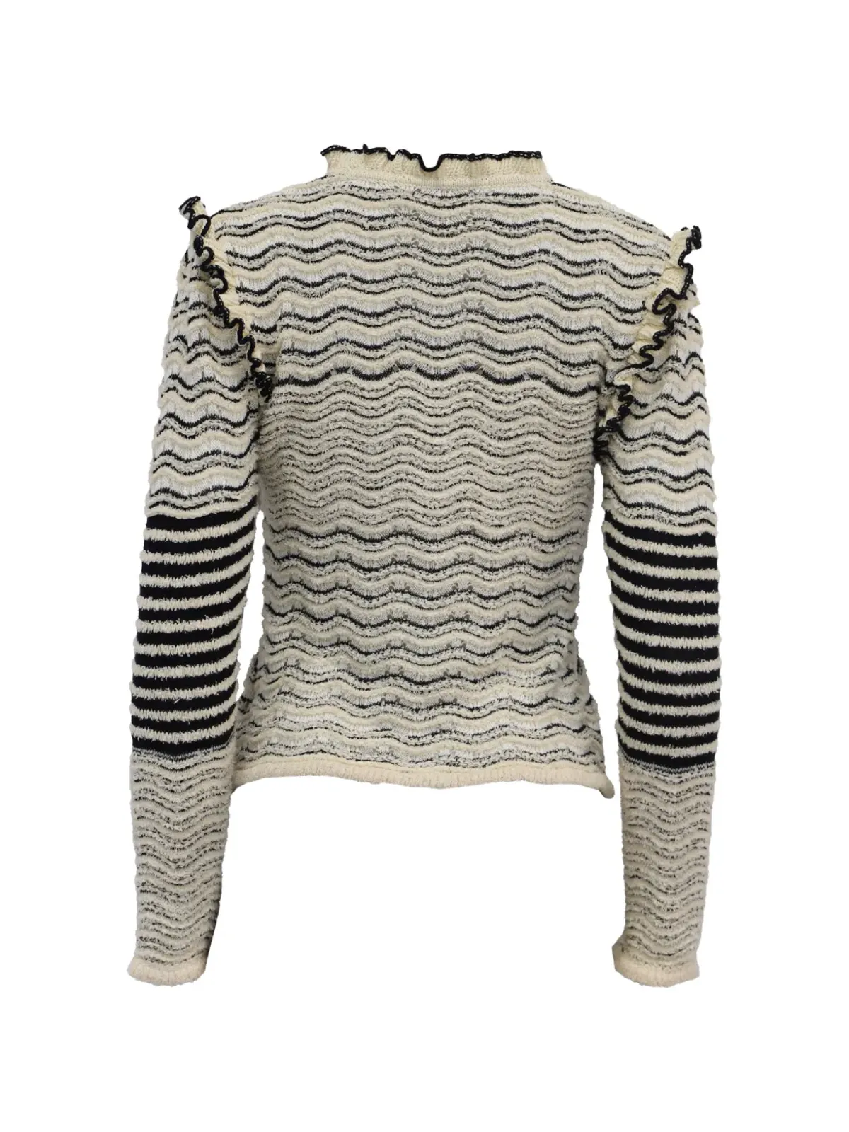 Ulla Johnson ストライプ柄フリル付きニットセーター - 画像2