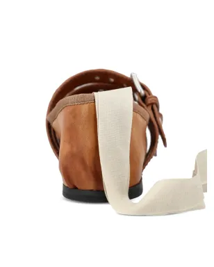 Miu Miu バックルストラップ バレエフラット - ブラウン - サムネイル4