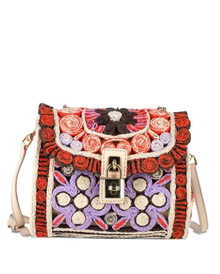 Dolce & Gabbana ビンテージ Miss Dolce 花柄ラフィア トートバッグ - ネチュラル - サムネイル1