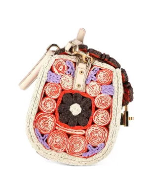 Dolce & Gabbana ビンテージ Miss Dolce 花柄ラフィア トートバッグ - ネチュラル - サムネイル3