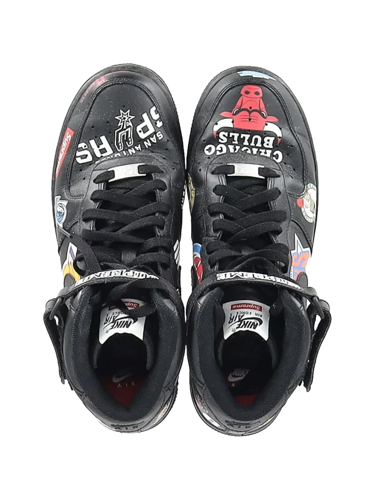 Supreme 2018 x Nike Air Force 1 Mid Supreme スニーカー - ブラック (ビンテージ) - 画像3