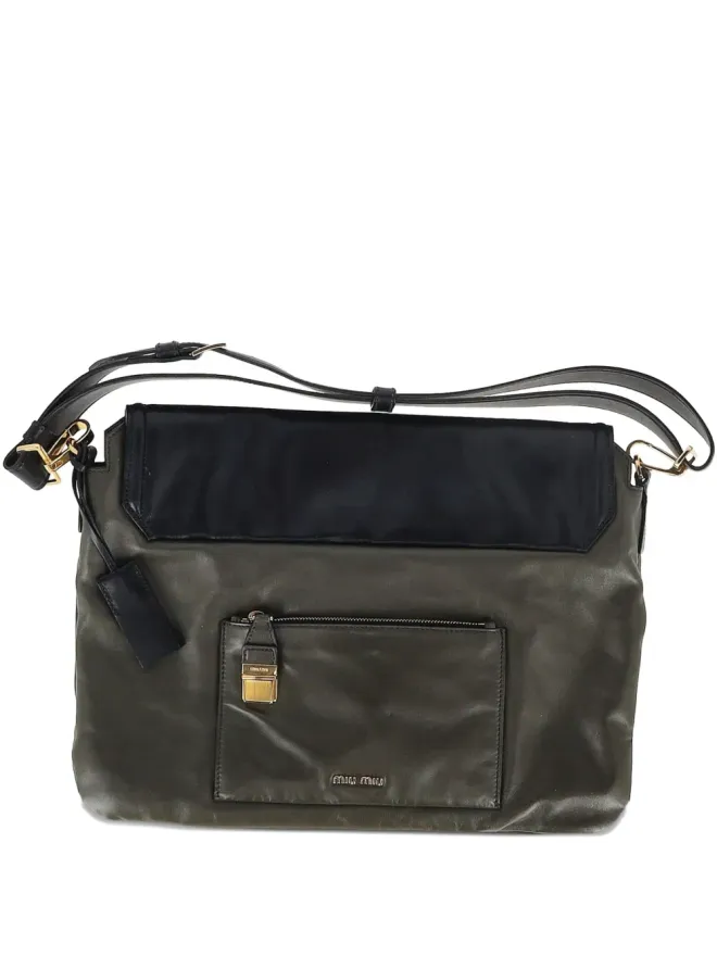 Miu Miu Pre-Owned Miu Miu Pre-Owned フラップレザーショルダーバッグの商品画像