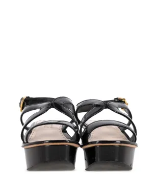 Prada Pre-Owned スリングバック・パテントレザー・ウェッジサンダル - サムネイル5