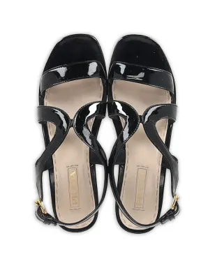 Prada Pre-Owned スリングバック・パテントレザー・ウェッジサンダル - サムネイル4