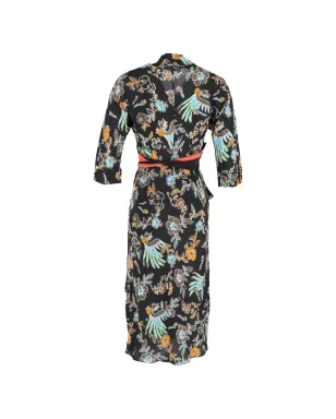 Diane Von Furstenberg Vintage マダレナ ラップ ミディ ドレス ブラック - サムネイル2