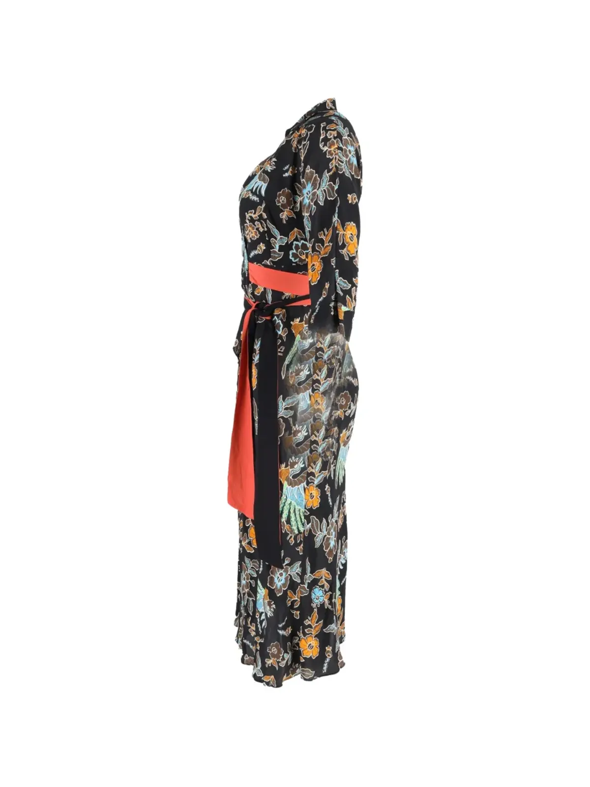 Diane Von Furstenberg Vintage マダレナ ラップ ミディ ドレス ブラック - 画像3