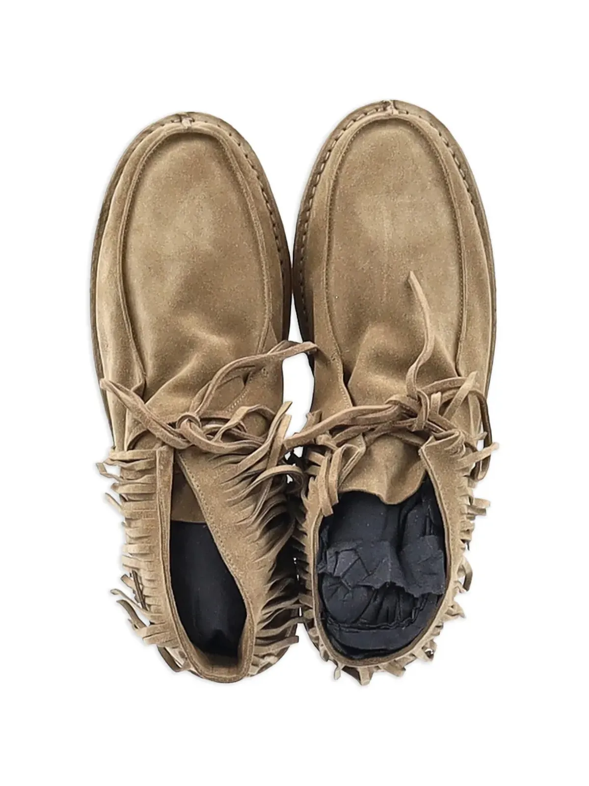 Saint Laurent Pre-Owned Nino フリンジ付きスエード アンクルブーツ - 画像3