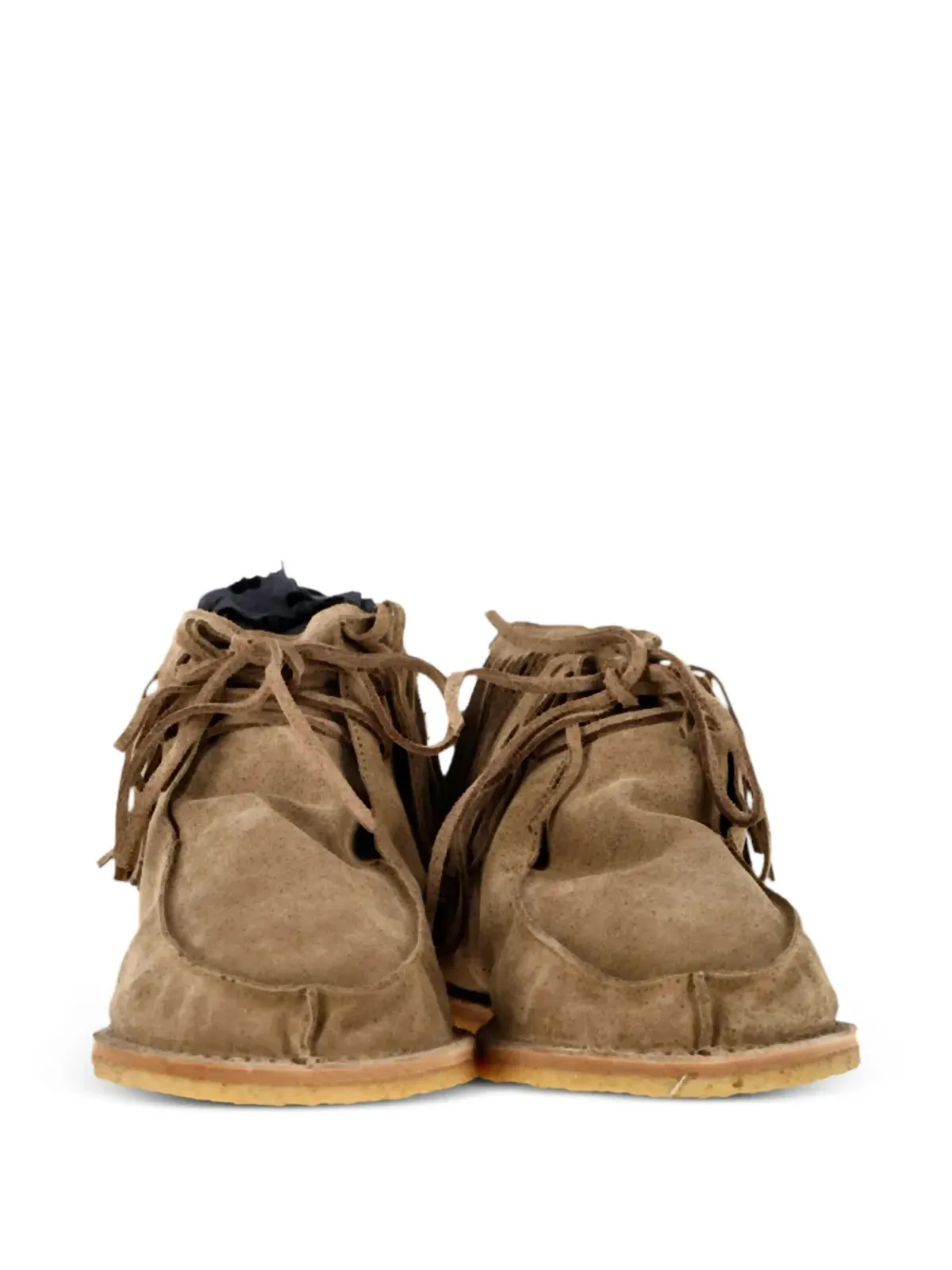 Saint Laurent Pre-Owned Nino フリンジ付きスエード アンクルブーツ - 画像4