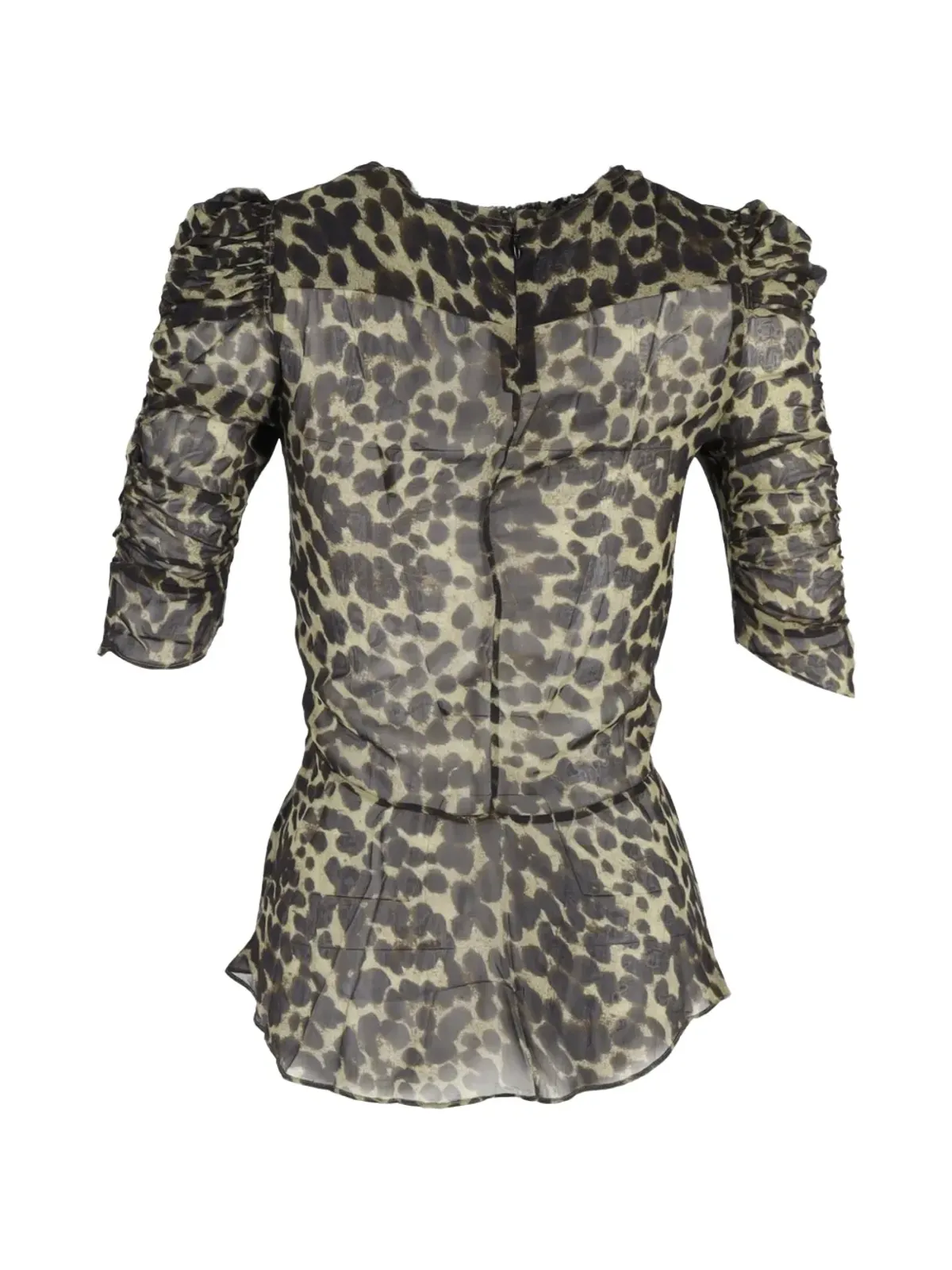 Isabel Marant Vintage Caja ruched animal-print blouse - Neutrals - 画像2
