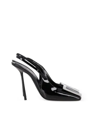 Saint Laurent Pre-Owned Pablo パブロ レザー スリングバックパンプス - ブラック - サムネイル1