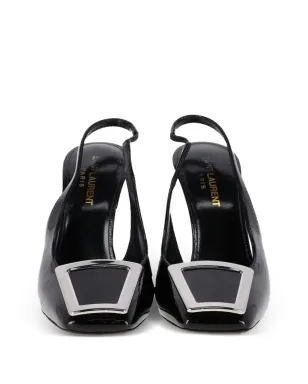 Saint Laurent Pre-Owned Pablo パブロ レザー スリングバックパンプス - ブラック - サムネイル5