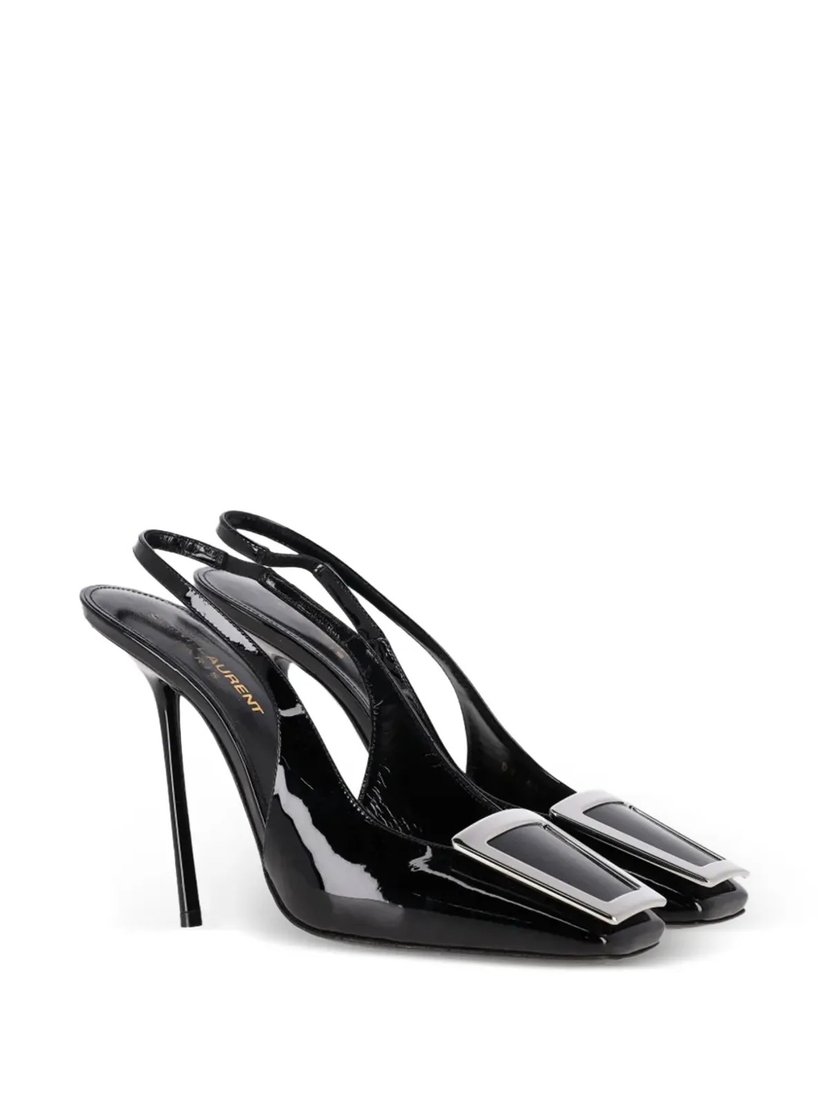 Saint Laurent Pre-Owned Pablo パブロ レザー スリングバックパンプス - ブラック - 画像2