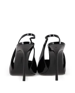 Saint Laurent Pre-Owned Pablo パブロ レザー スリングバックパンプス - ブラック - サムネイル3