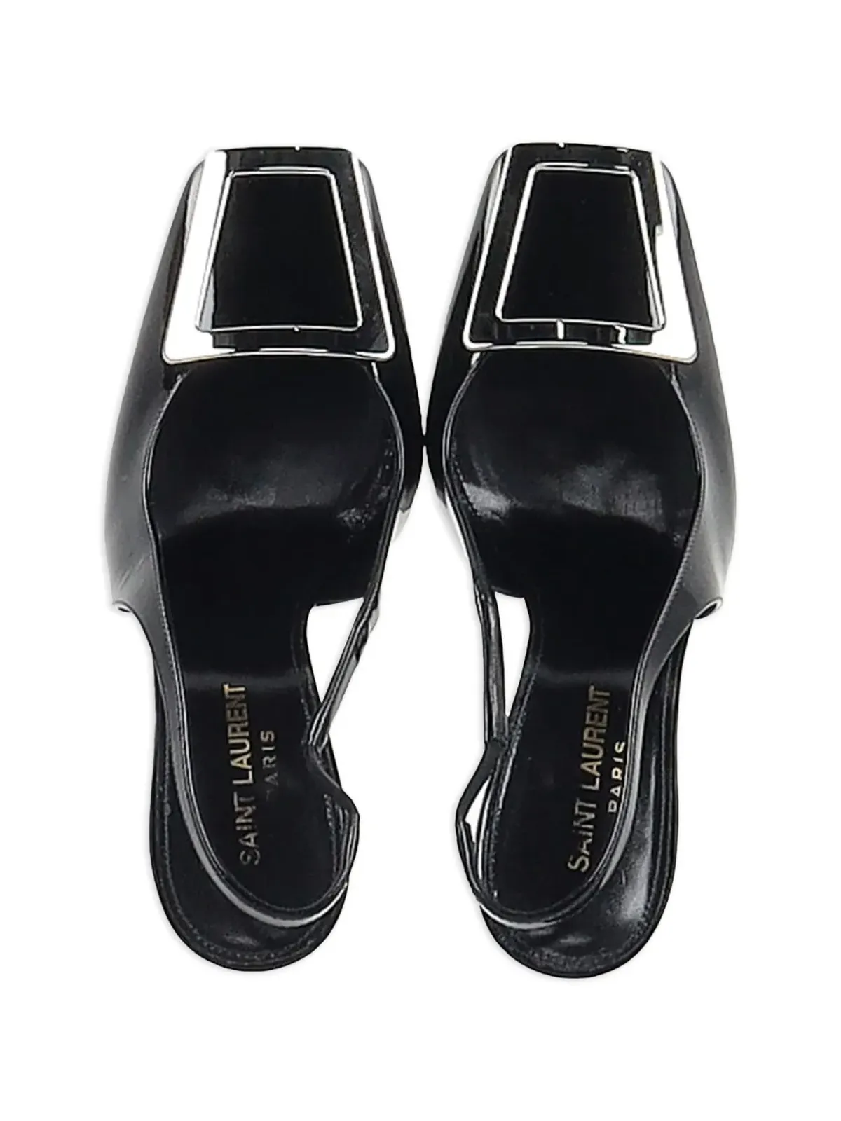 Saint Laurent Pre-Owned Pablo パブロ レザー スリングバックパンプス - ブラック - 画像4