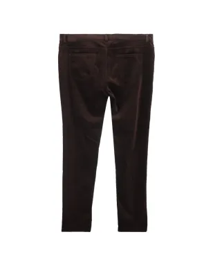 Loro Piana Pre-Owned ミッドライズベルベットパンツ - ブラウン - サムネイル2