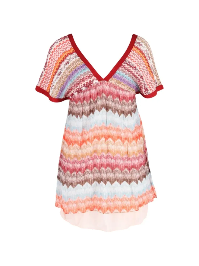 Missoni Pre-Owned Missoni Pre-Owned コットンチェボン柄ニットのチュニックドレスの商品画像