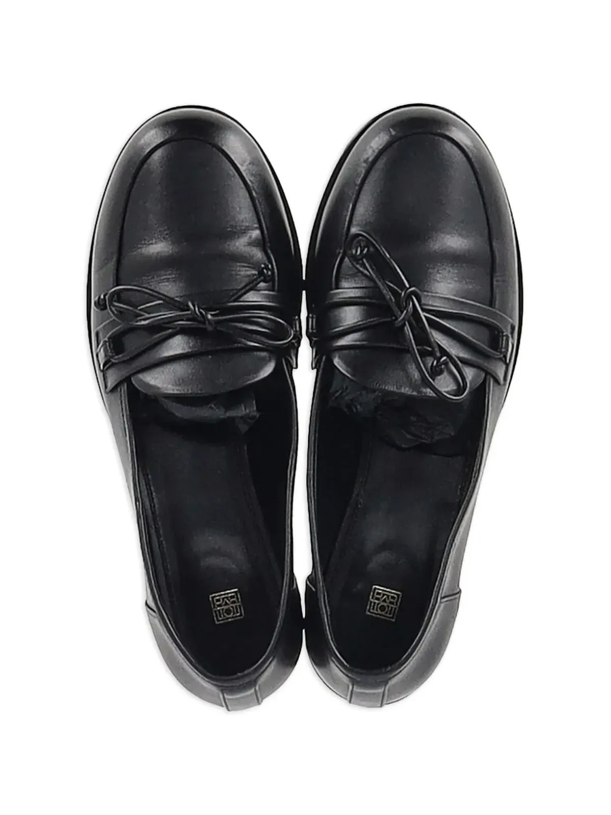 TOTEME rounded leather loafers - Black - 画像4
