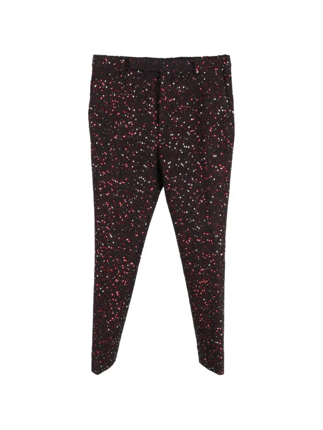 Saint Laurent Pre-Owned Saint Laurent Pre-Owned スパンコールパンツ レッドの商品画像
