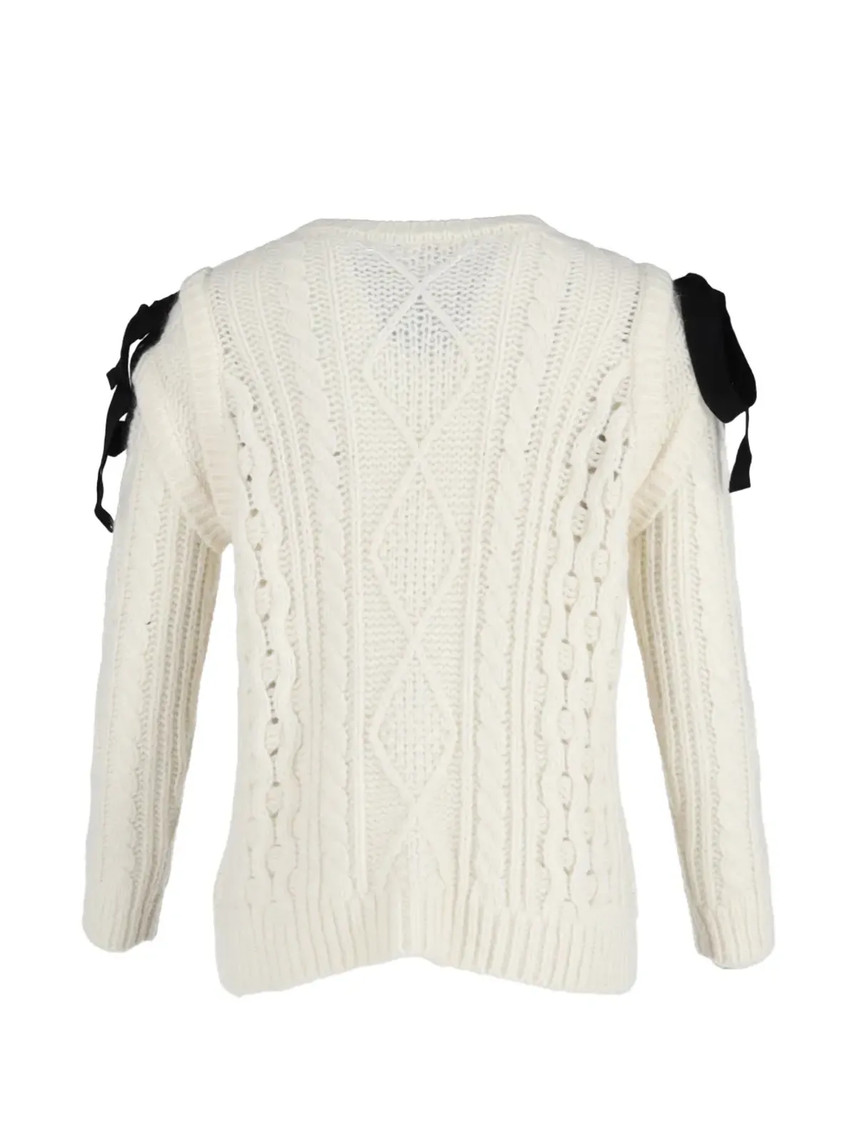 Red Valentino Vintage ケーブルニット ボウディテール ジャンパー - 画像2