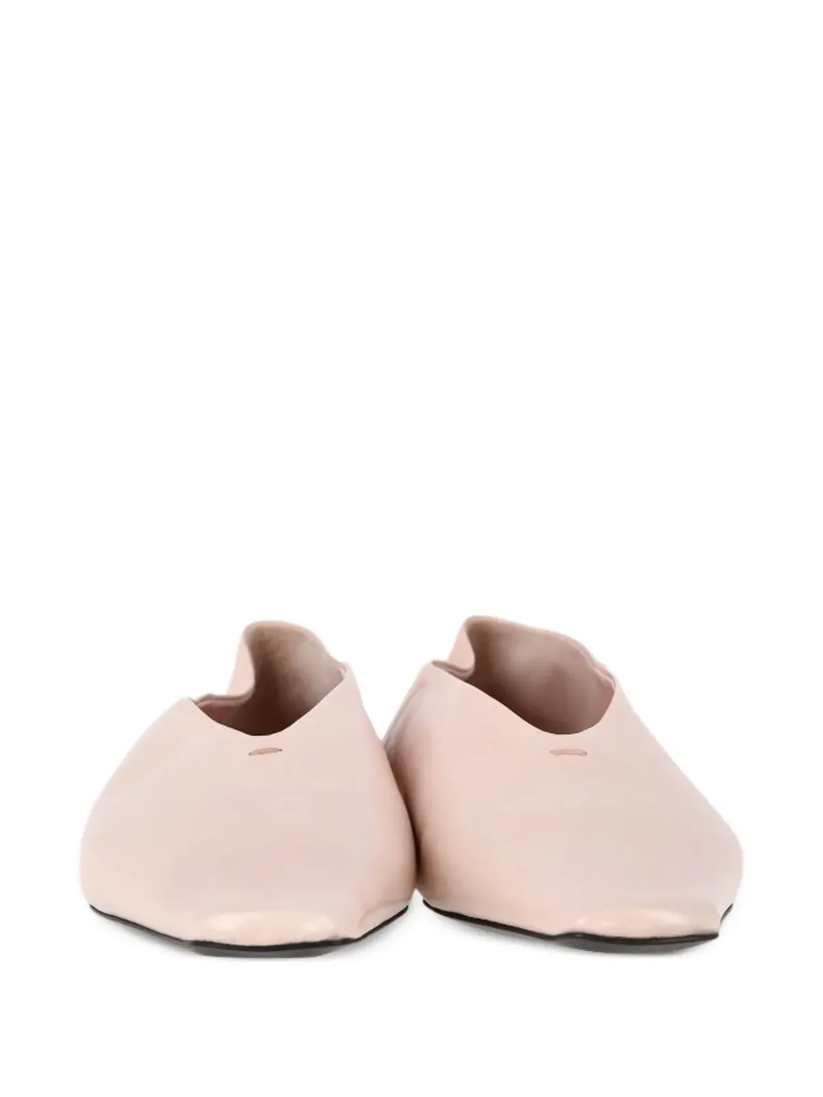 Jil Sander Pre-Owned square-toe leather ballet flats - Pink - 画像5