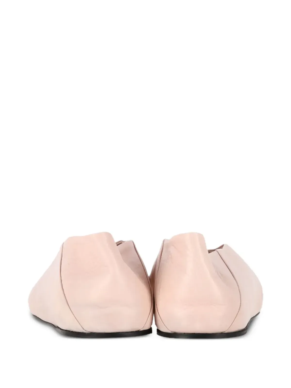 Jil Sander Pre-Owned square-toe leather ballet flats - Pink - 画像3