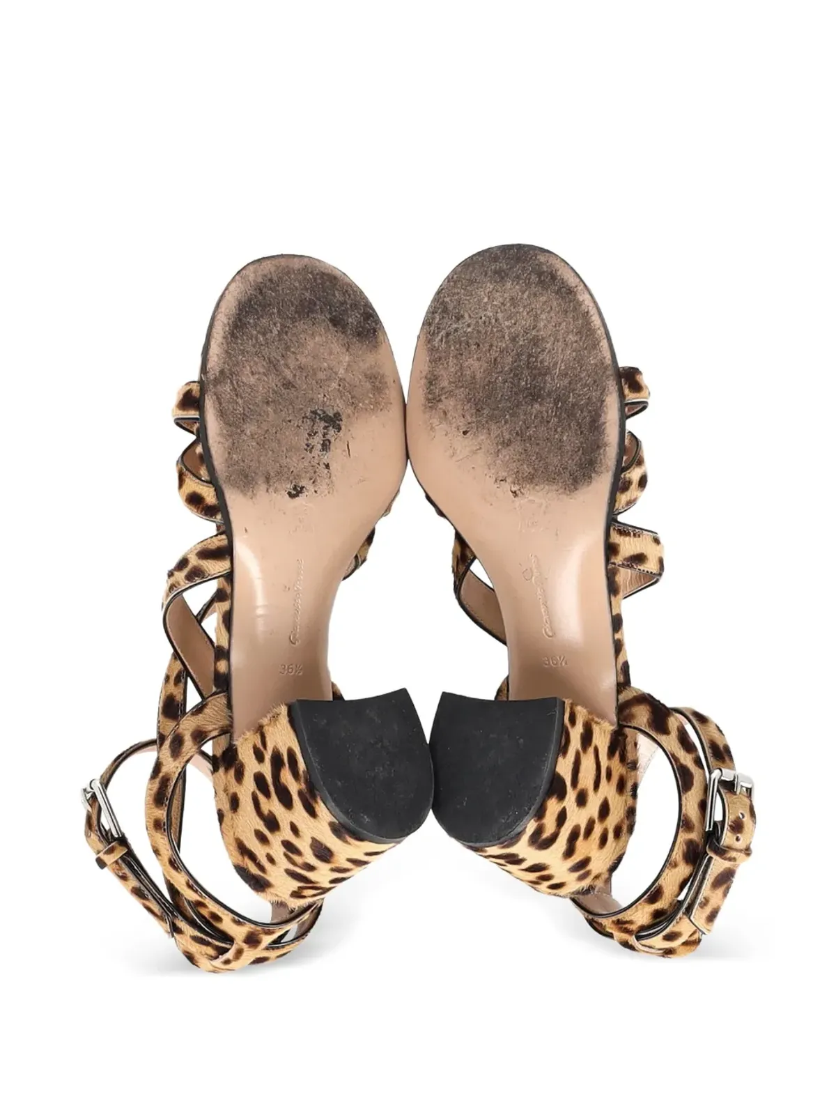 Gianvito Rossi leopard-print block-heel sandals - Brown - 画像5