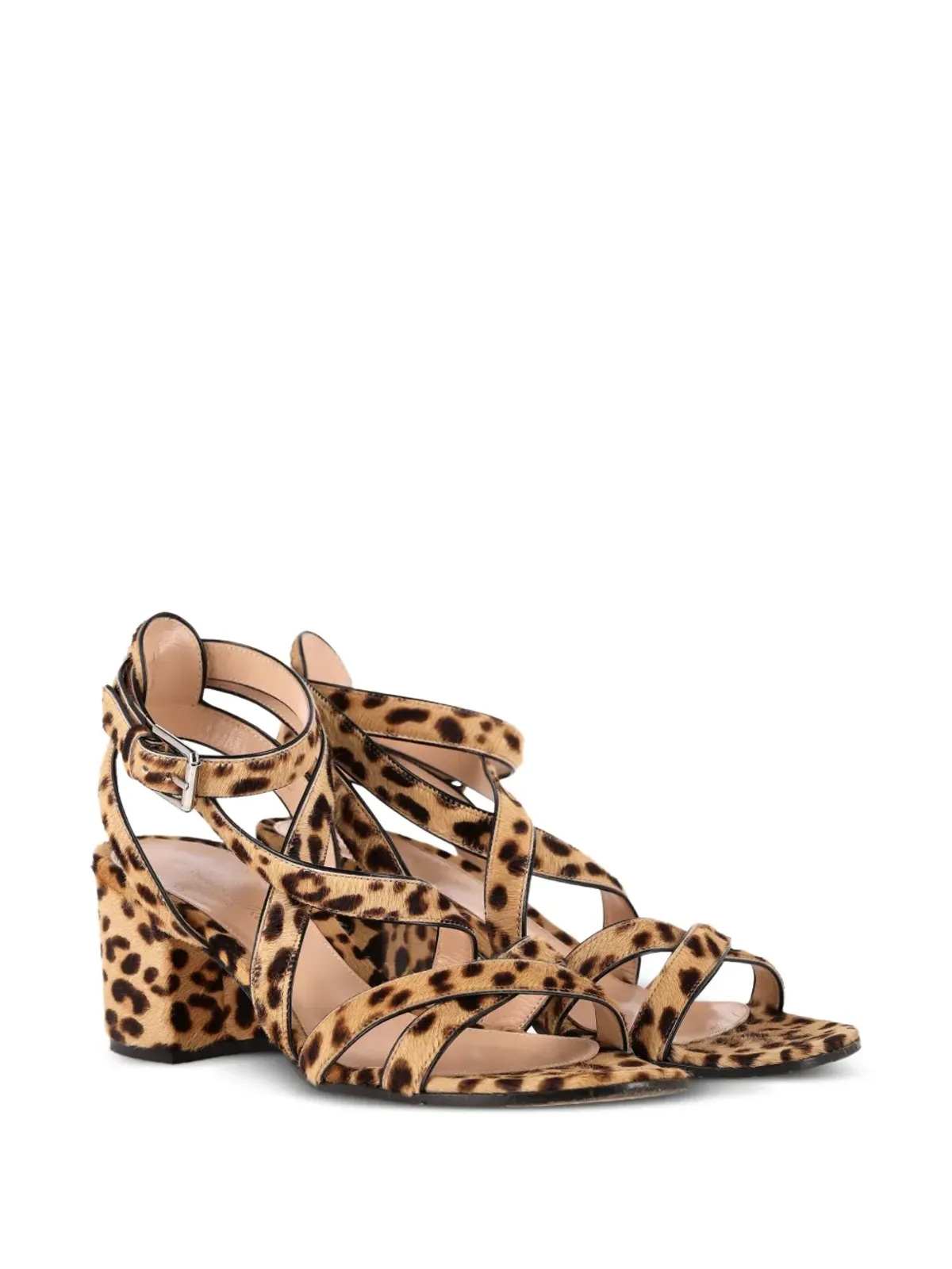 Gianvito Rossi leopard-print block-heel sandals - Brown - 画像2