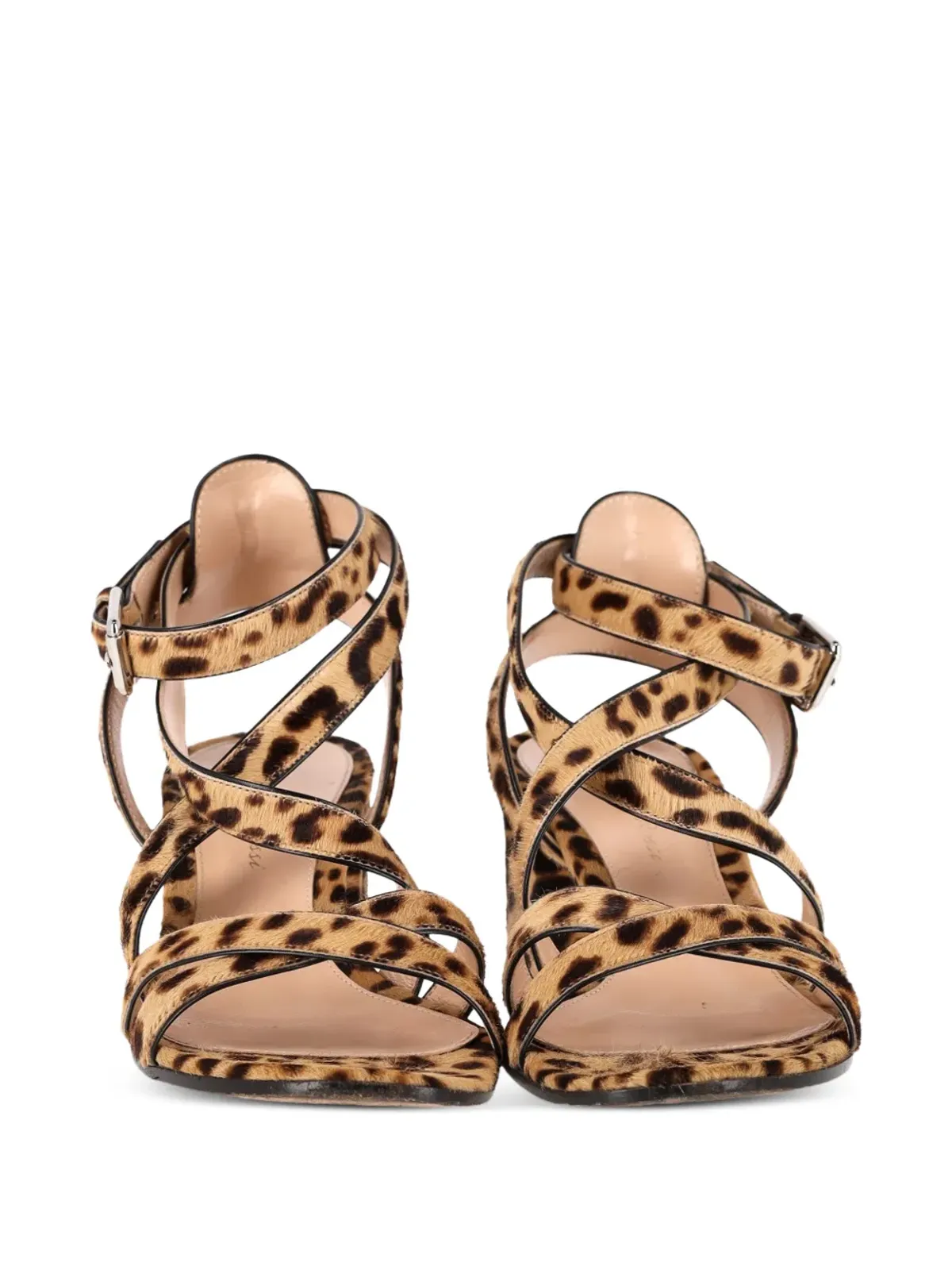 Gianvito Rossi leopard-print block-heel sandals - Brown - 画像3