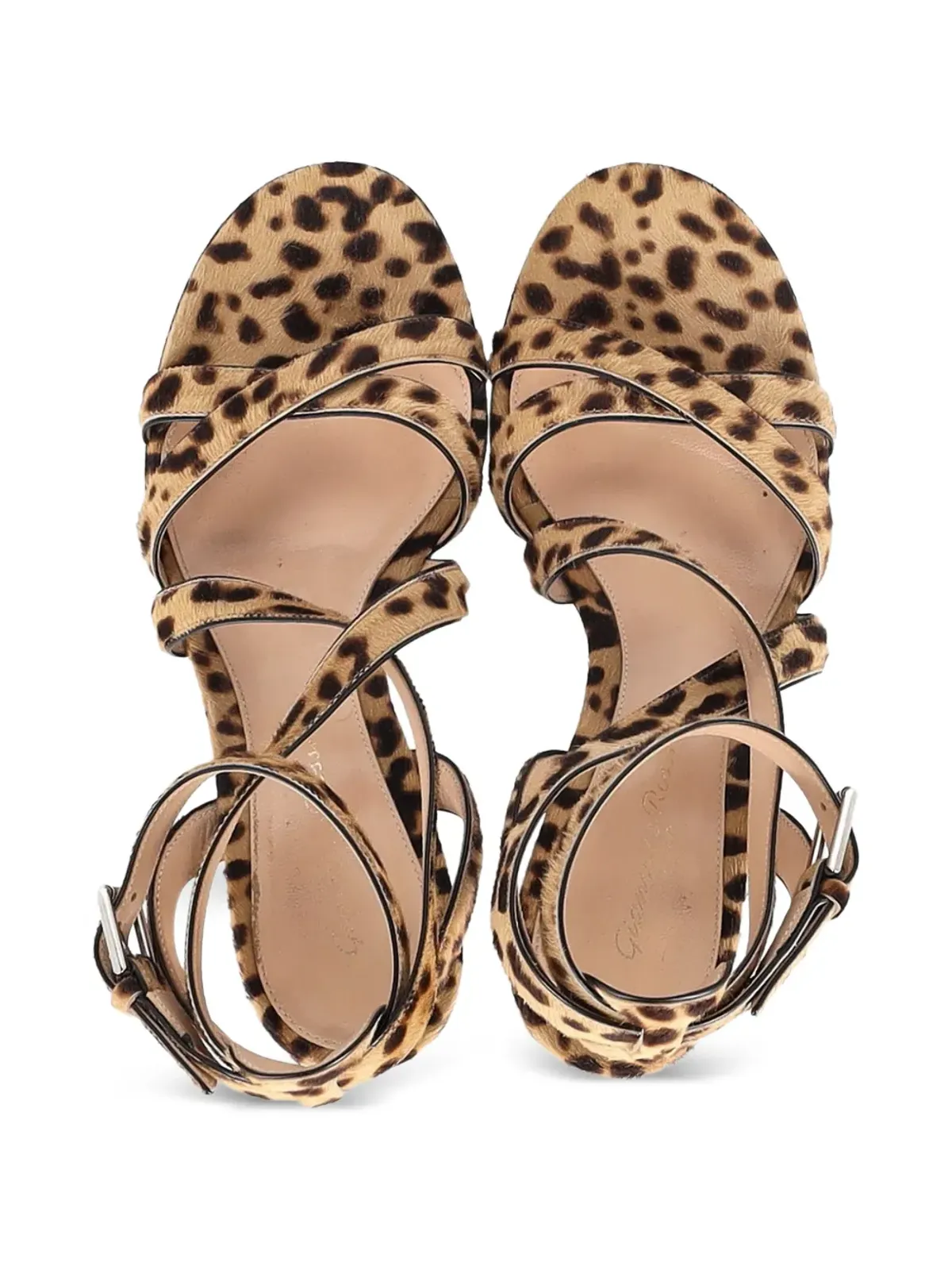 Gianvito Rossi leopard-print block-heel sandals - Brown - 画像4