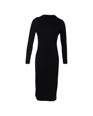 Oscar de la Renta Pre-Owned ドレープ付きアシンメトリーミディドレス - ブラック - サムネイル2
