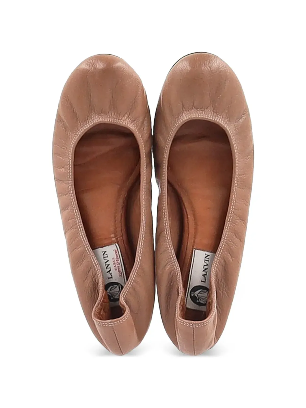 Lanvin Pre-Owned ラウンドトゥ レザー バレエフラット - 画像4