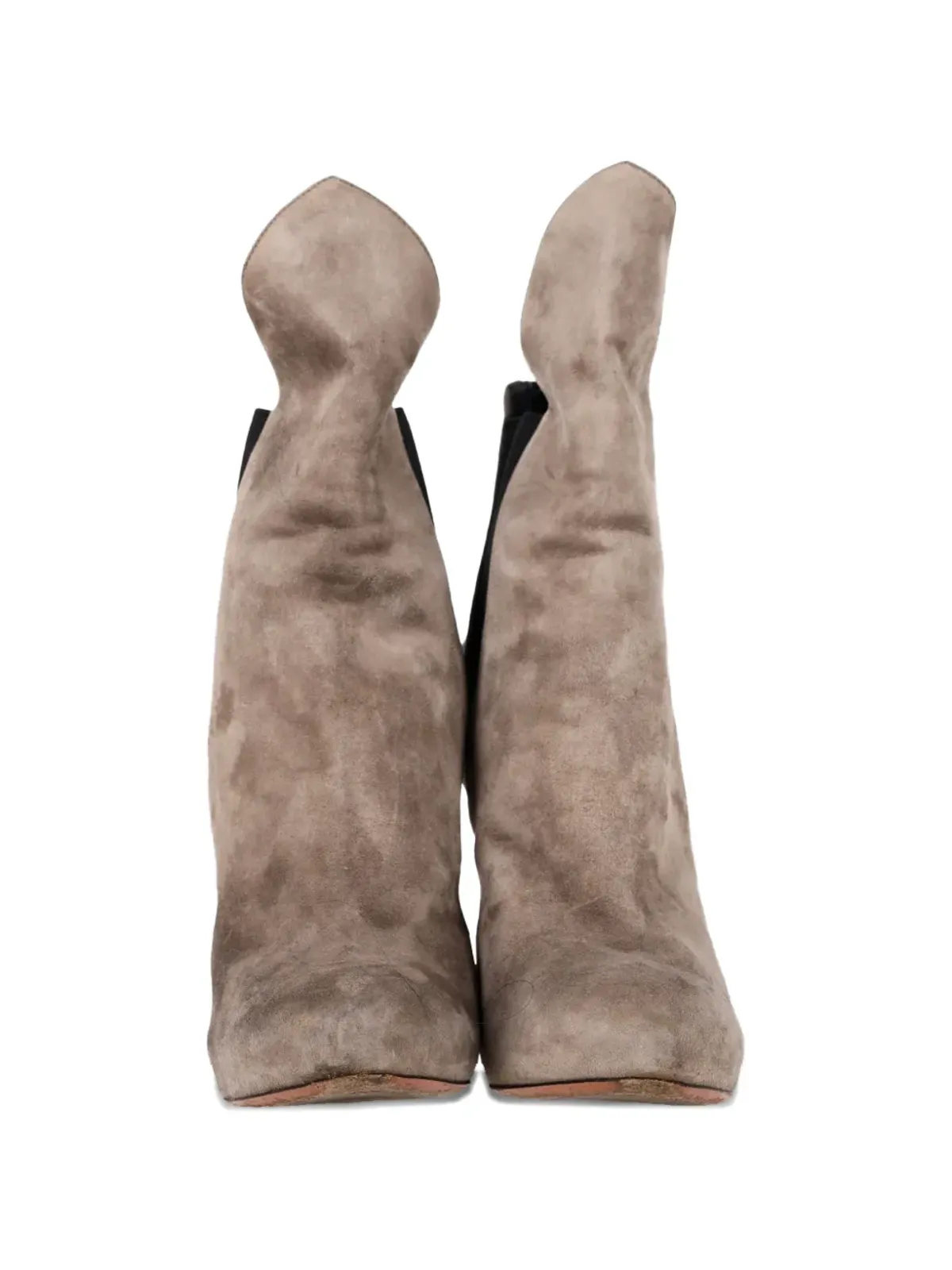 Alaïa Pre-Owned スエードのリアジップアンクルブーツ - 画像5