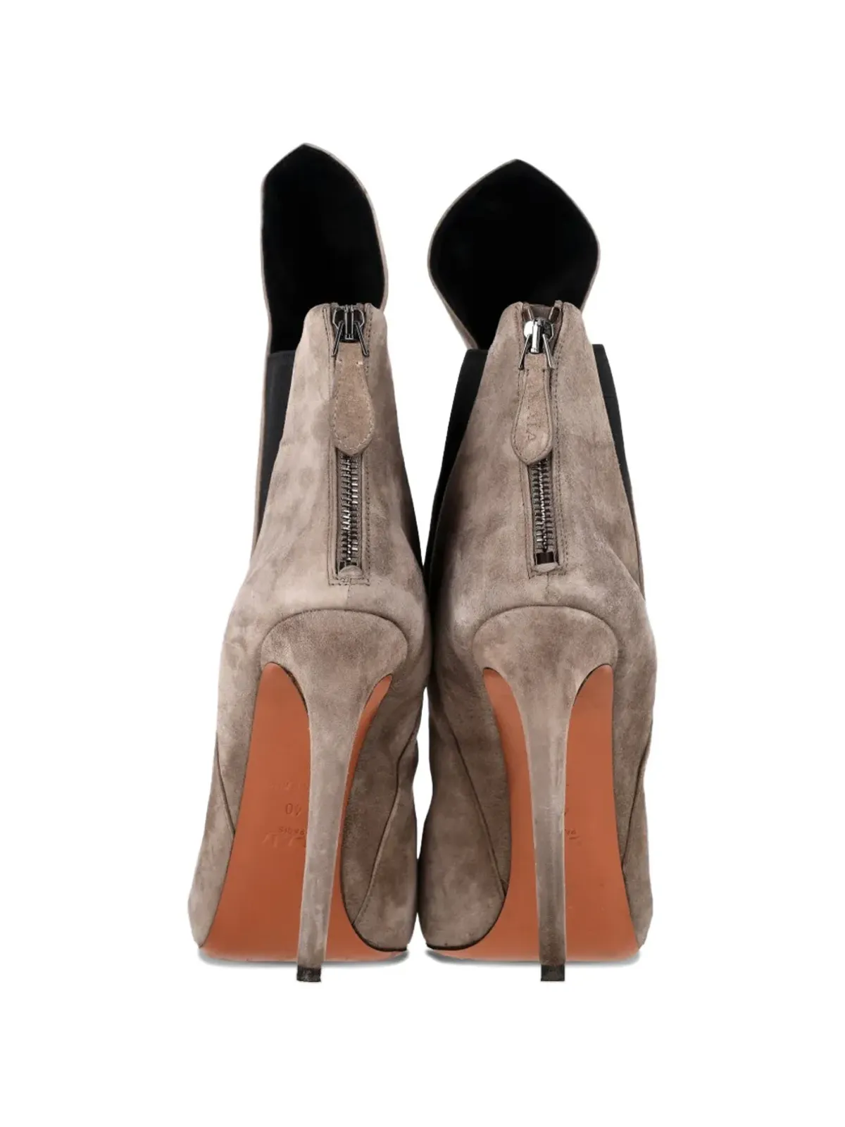Alaïa Pre-Owned スエードのリアジップアンクルブーツ - 画像3