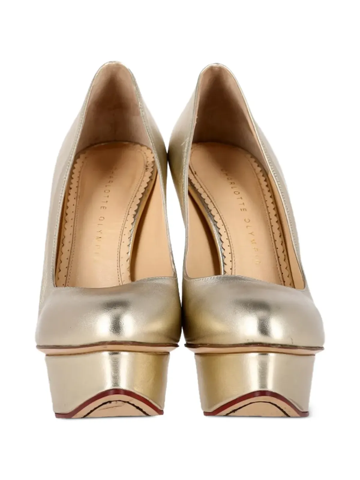 Charlotte Olympia Dollyプラットフォームパンプス ゴールド - 画像4